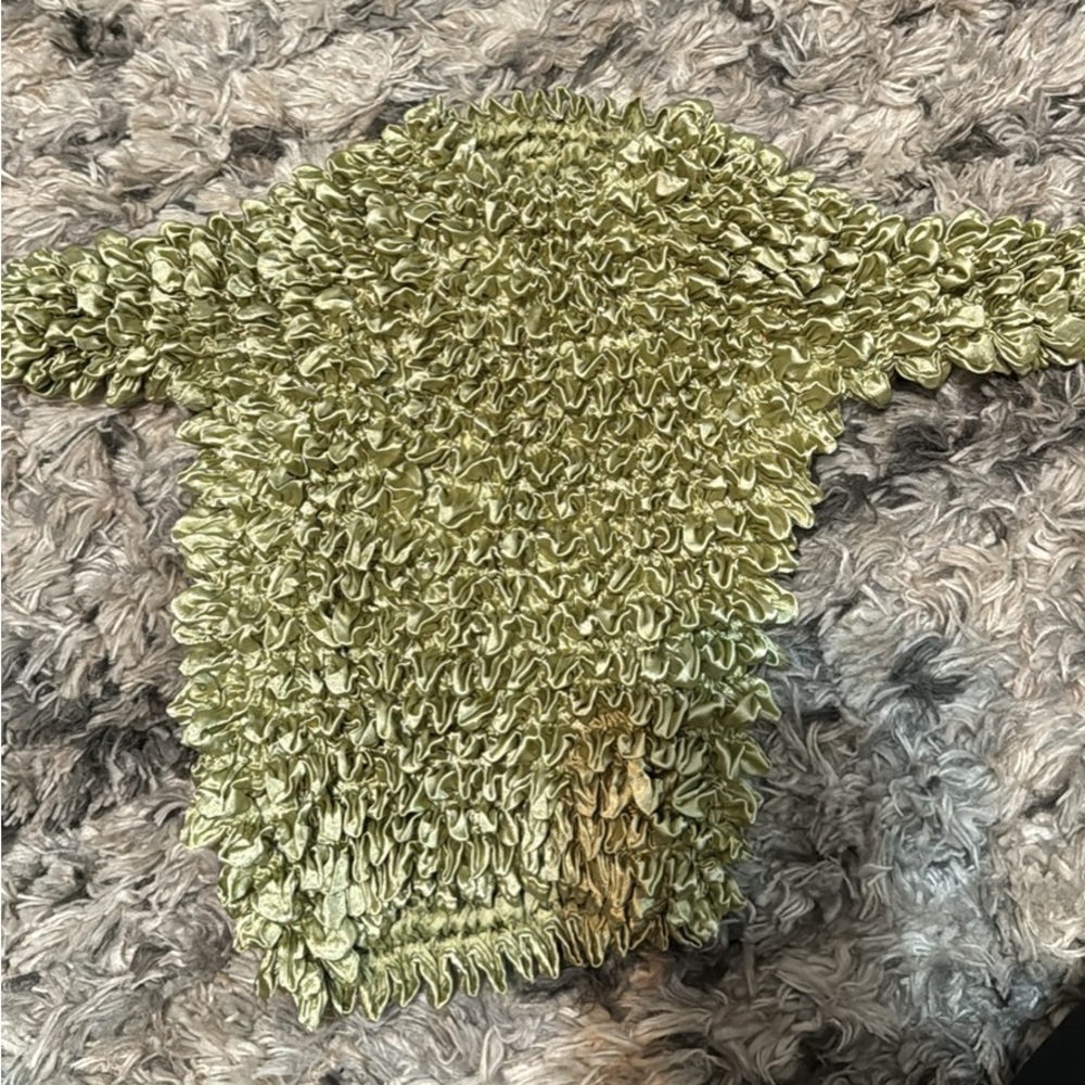 Vintage green popcorn bubble shirt